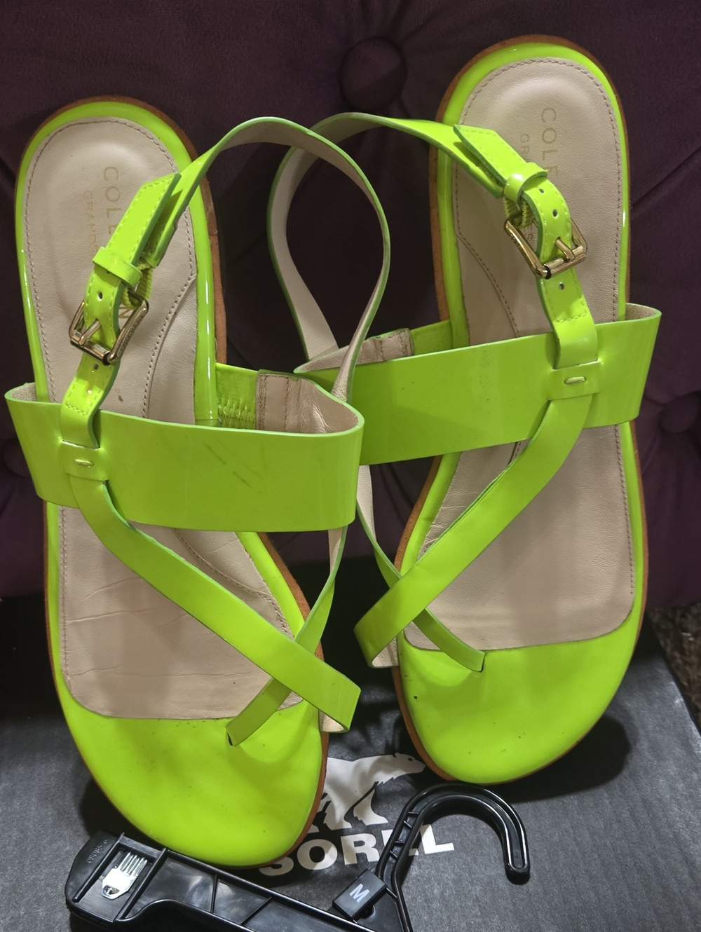 Cole Haan Women's Lime Green Strappy Slingback Sandals